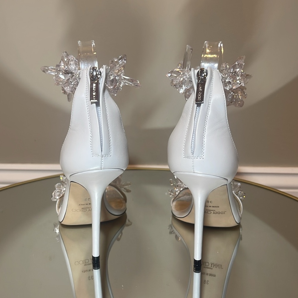 Jimmy Choo Maisel 100 Crystal Embellished heeled sandals sz 38 - Picture 11 of 17